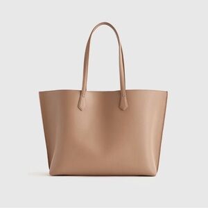 Italian leather triple compartment bag tote